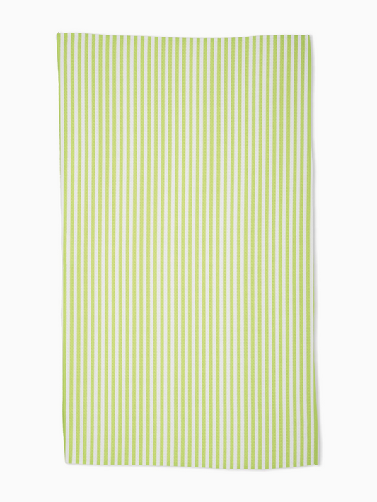 summer stripe green tea towel