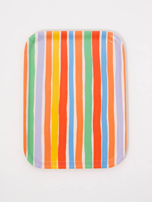 Summer Striped Bent Birch Serving Tray