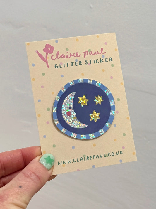 Moon and Stars Holographic Sticker