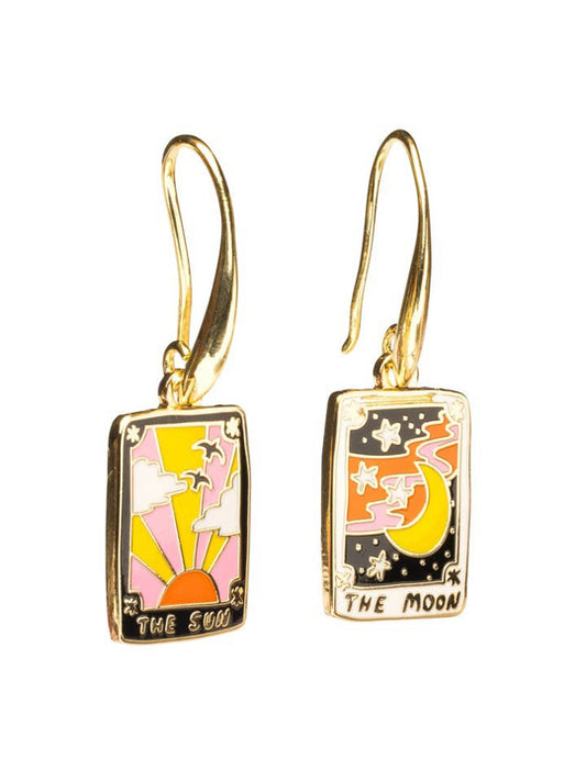 Sun & Moon Tarot Drop Earrings