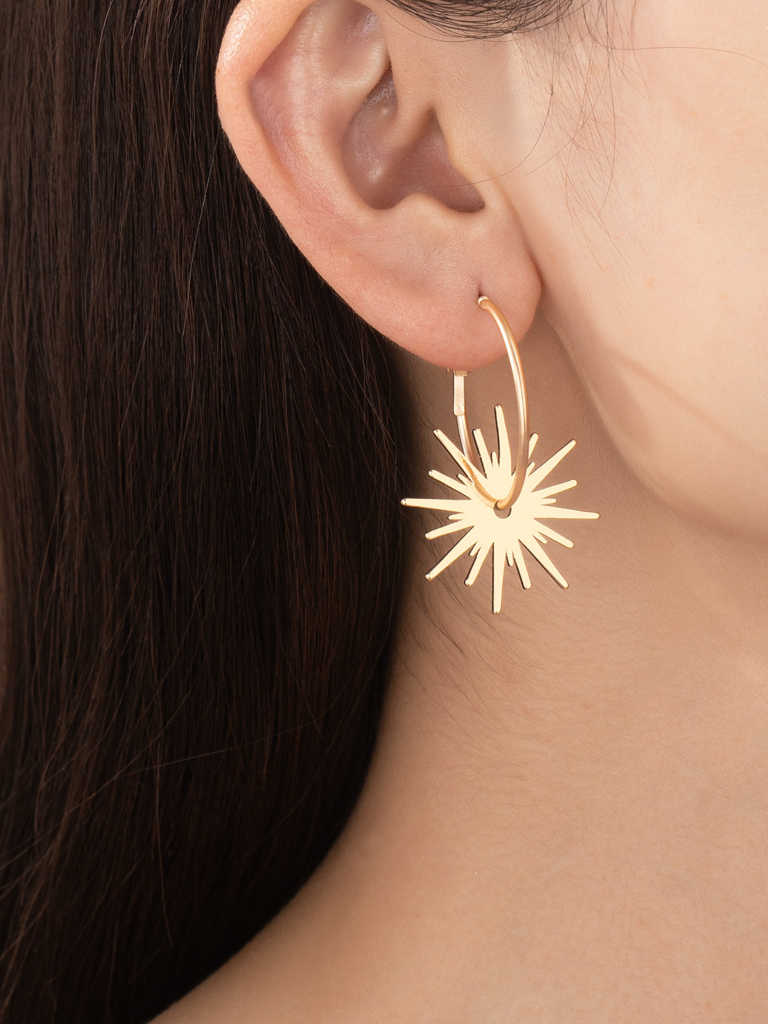 sunburst hoop earrings