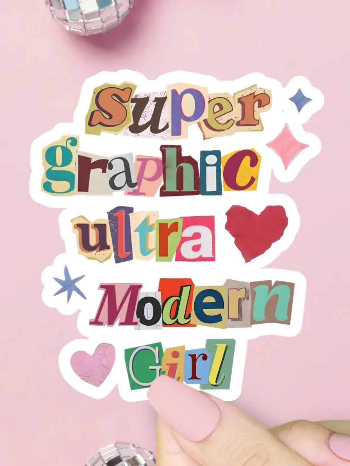 super graphic ultra modern girl sticker