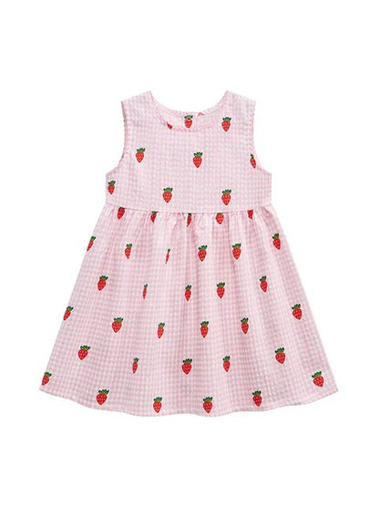 Sweet Strawberry Gingham Dress