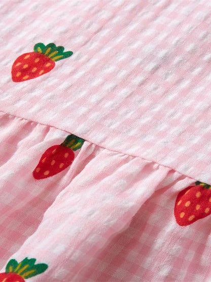 Sweet Strawberry Gingham Dress