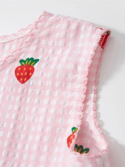 Sweet Strawberry Gingham Dress