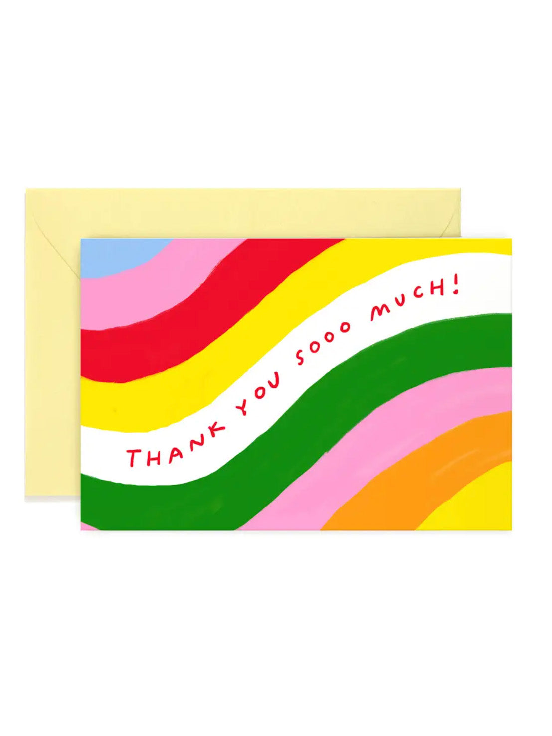 thank you rainbow waves mini card