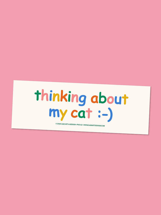 Thinking About My Cat Bumper Sticker/Magnet