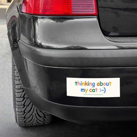 Thinking About My Cat Bumper Sticker/Magnet