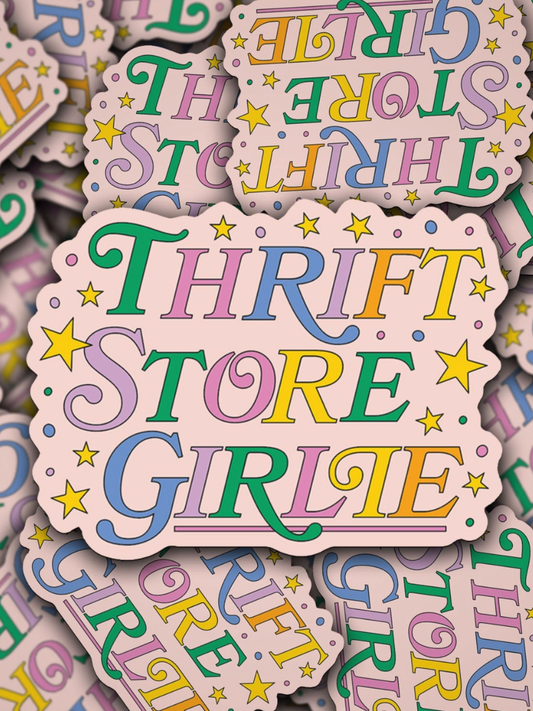 thrift store girlie sticker