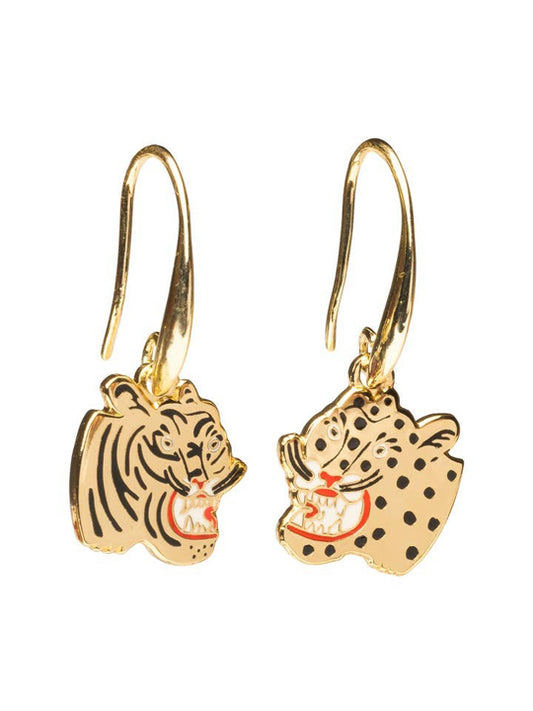 Tiger & Cheetah Drop Earrings