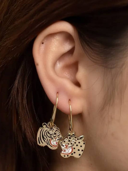 Tiger & Cheetah Drop Earrings