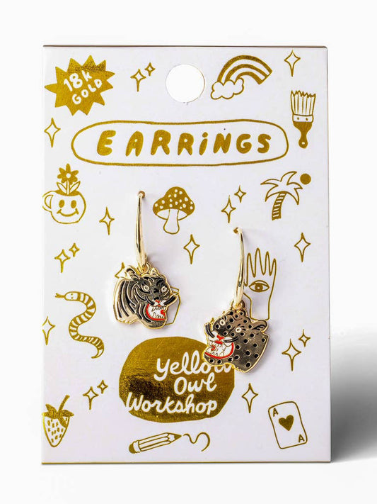 Tiger & Cheetah Drop Earrings
