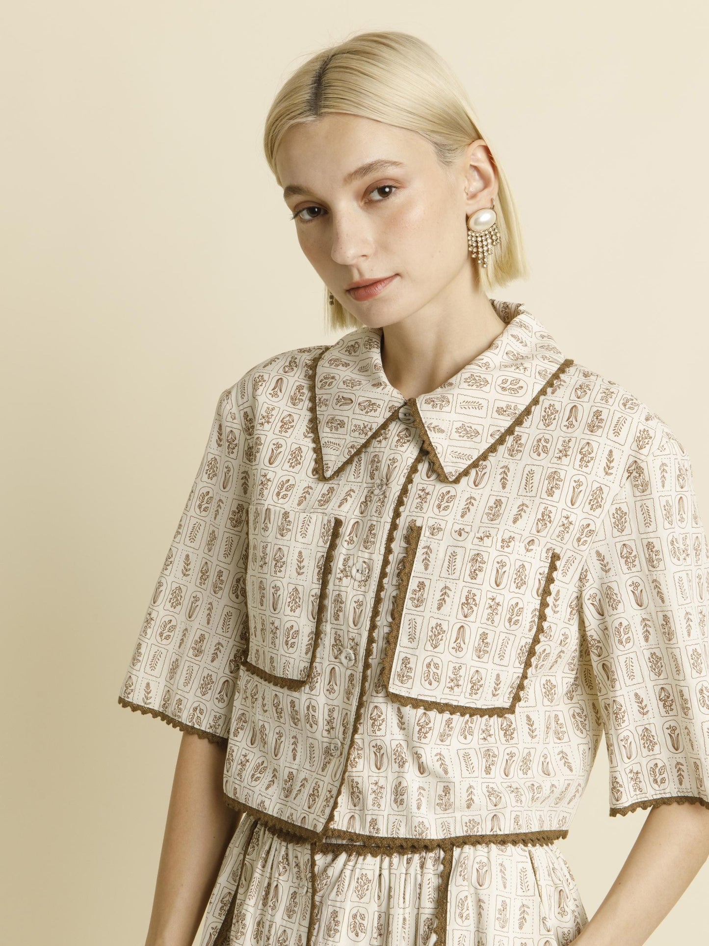 Timbre Florale Button Down Blouse