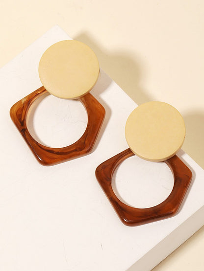 toffee geo earrings