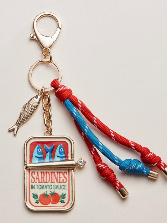 Tomato Sardines Bag Charm Keychain
