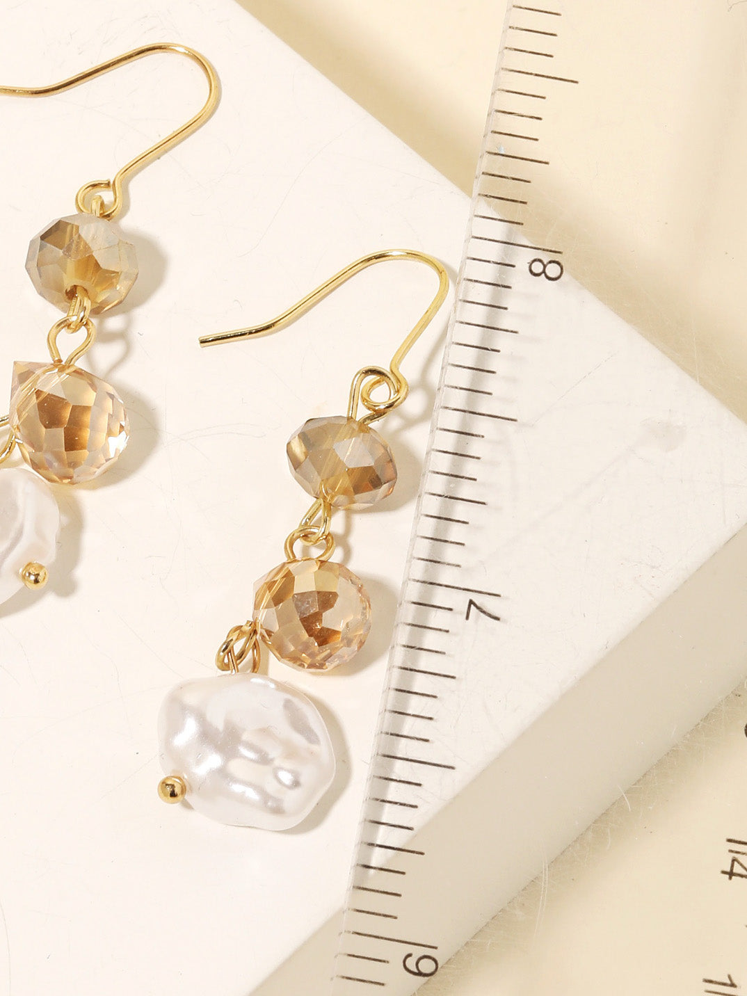 topaz pearl dangly earrings