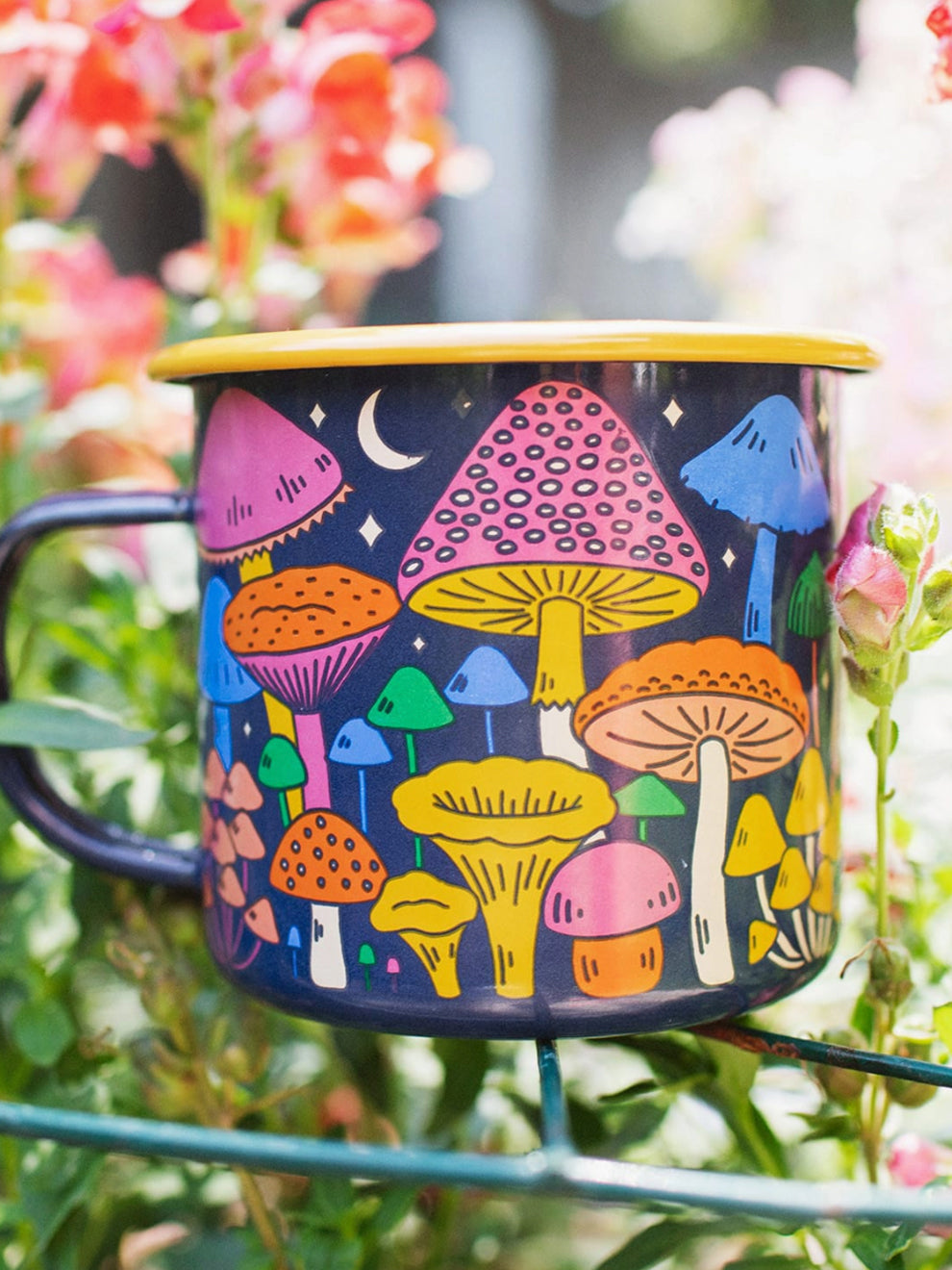 Midnight Mushroom Enamel Mug