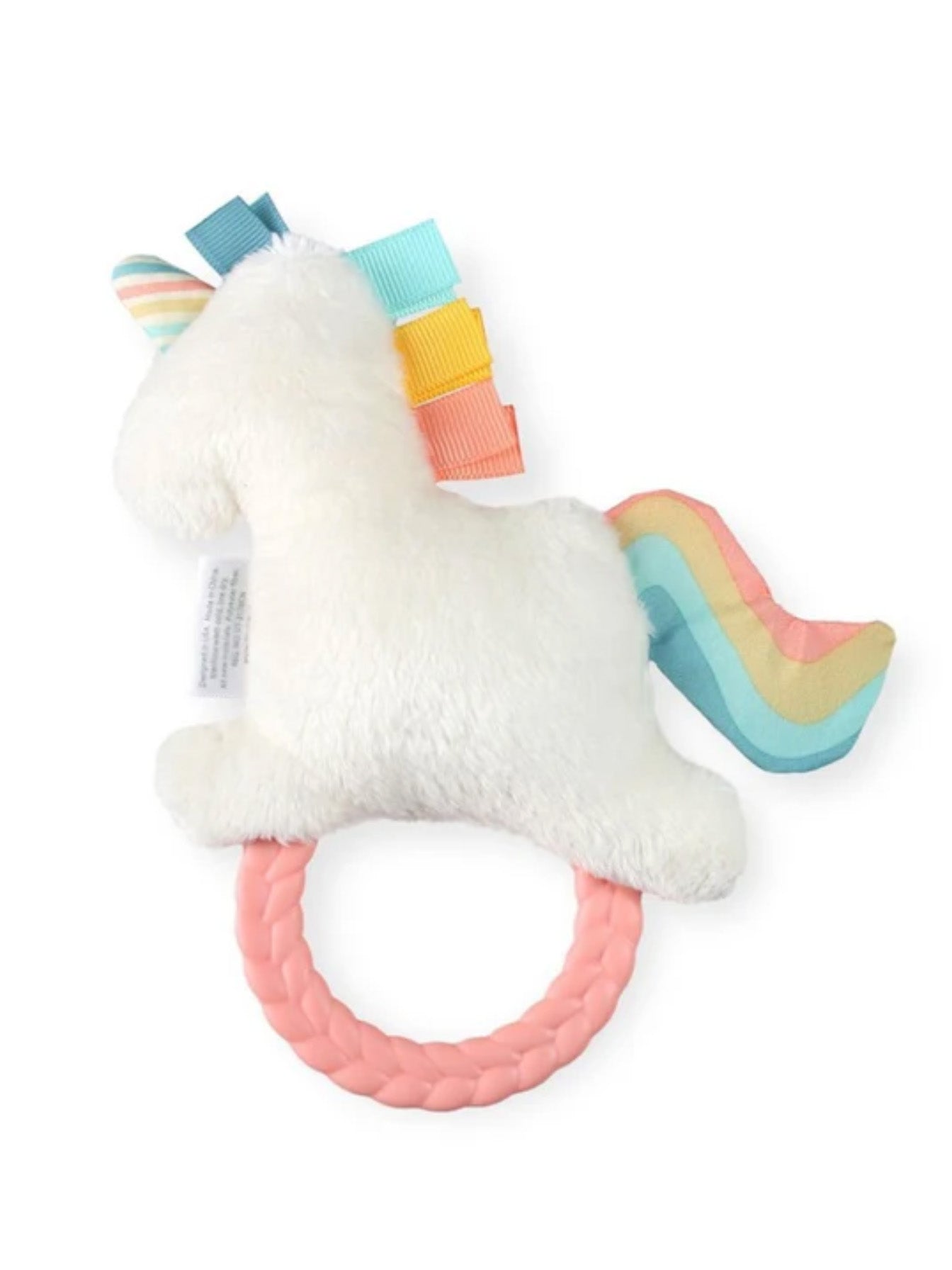 unicorn plush rattle pal with teether