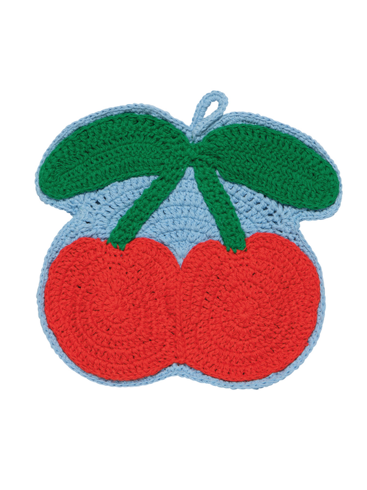 very cherry crochet pot rest