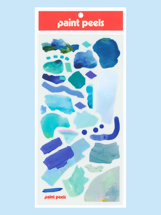 Vibrant Blues Paint Peels Sticker Sheet
