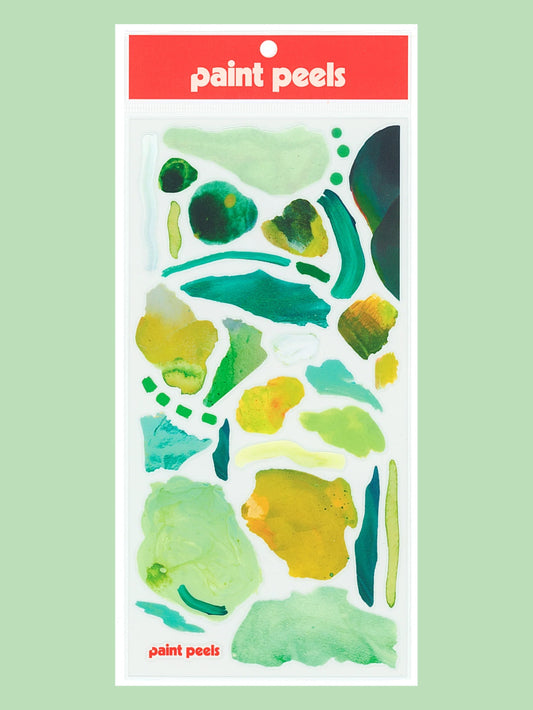 Vibrant Greens Paint Peels Sticker Sheet