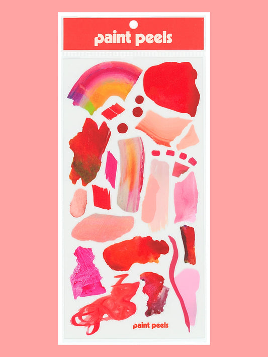 Vibrant Reds Paint Peels Sticker Sheet