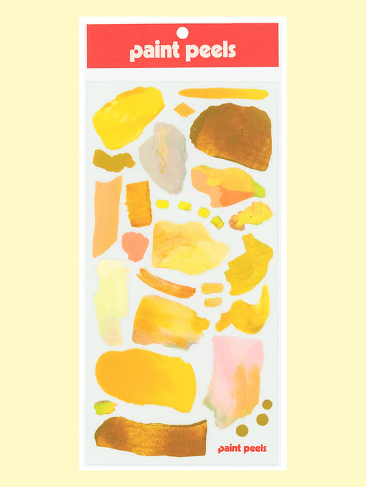 Vibrant Yellows Paint Peels Sticker Sheet