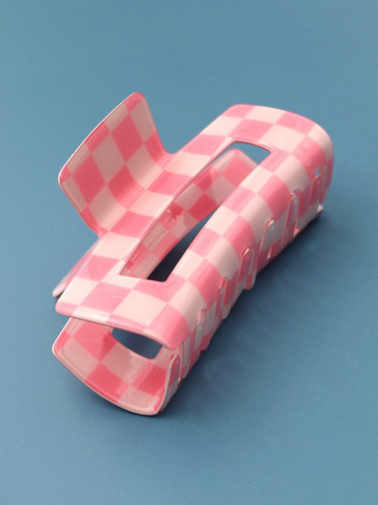 watermelon checkered hair claw clip