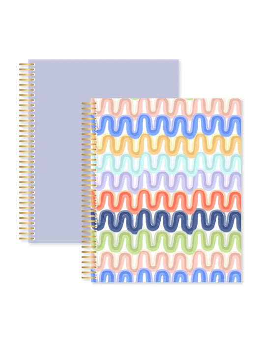 wavy rainbow spiral notebook