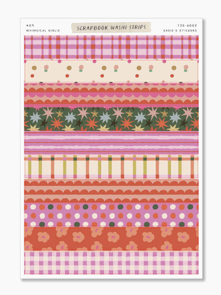 Whimsical Girlie Scrapbook Washi Strips