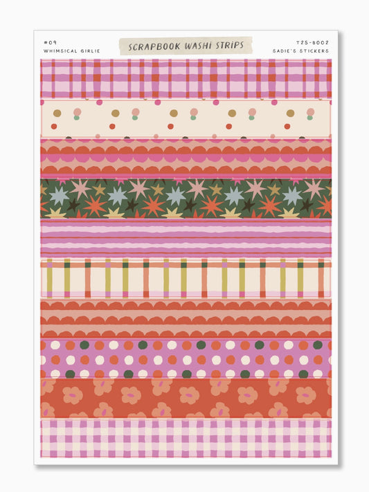 Whimsical Girlie Scrapbook Washi Strips