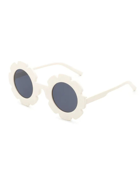 white flower power toddler sunglasses