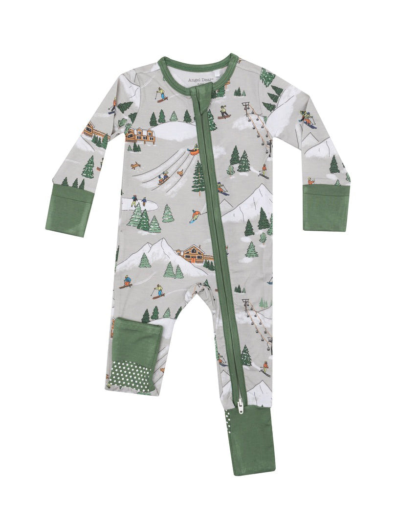 Winter Fun Skiers Zipper Romper