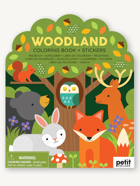 Woodland Coloring Book + Stickers