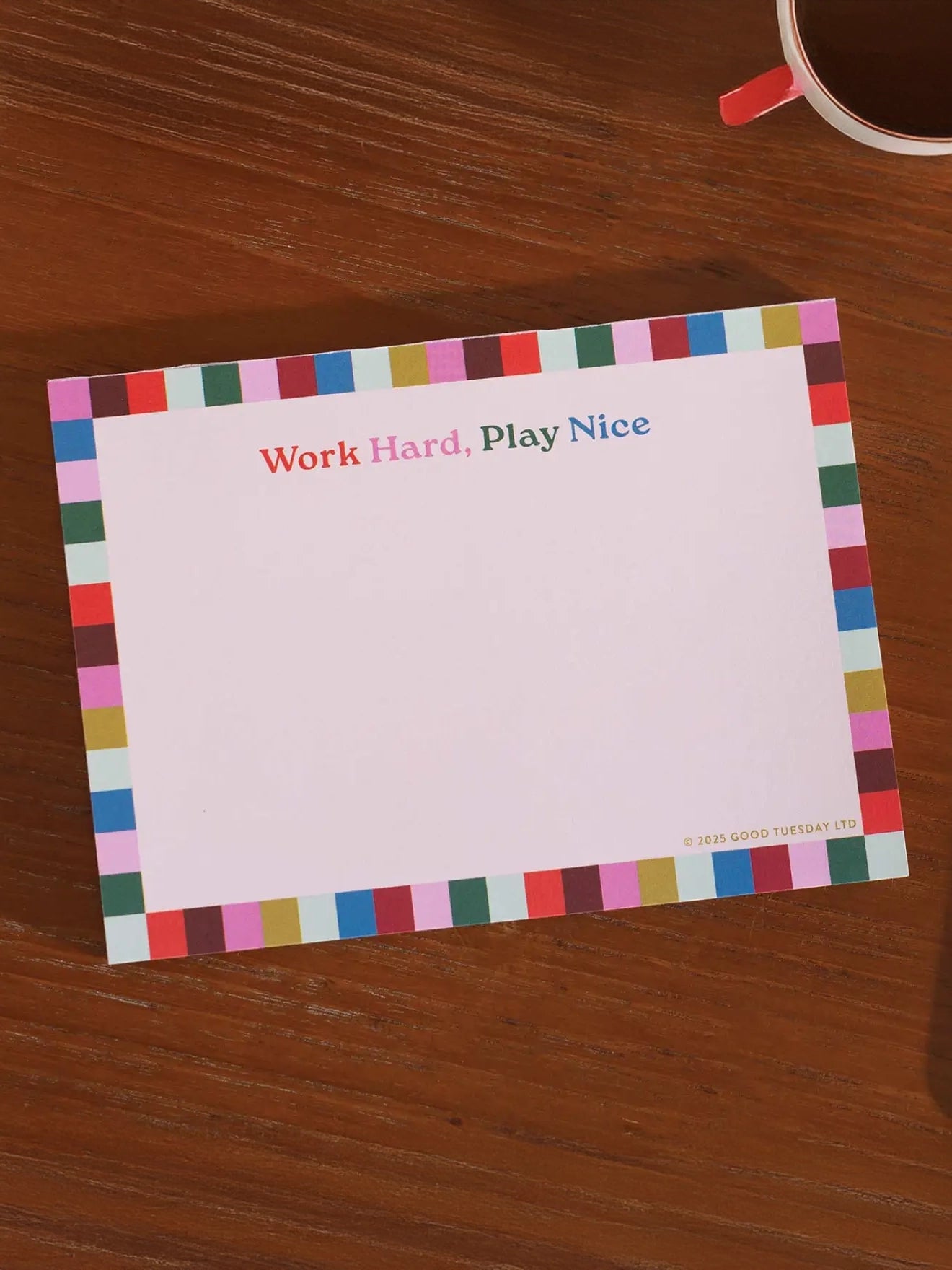 Work Hard, Play Nice A6 Notepad
