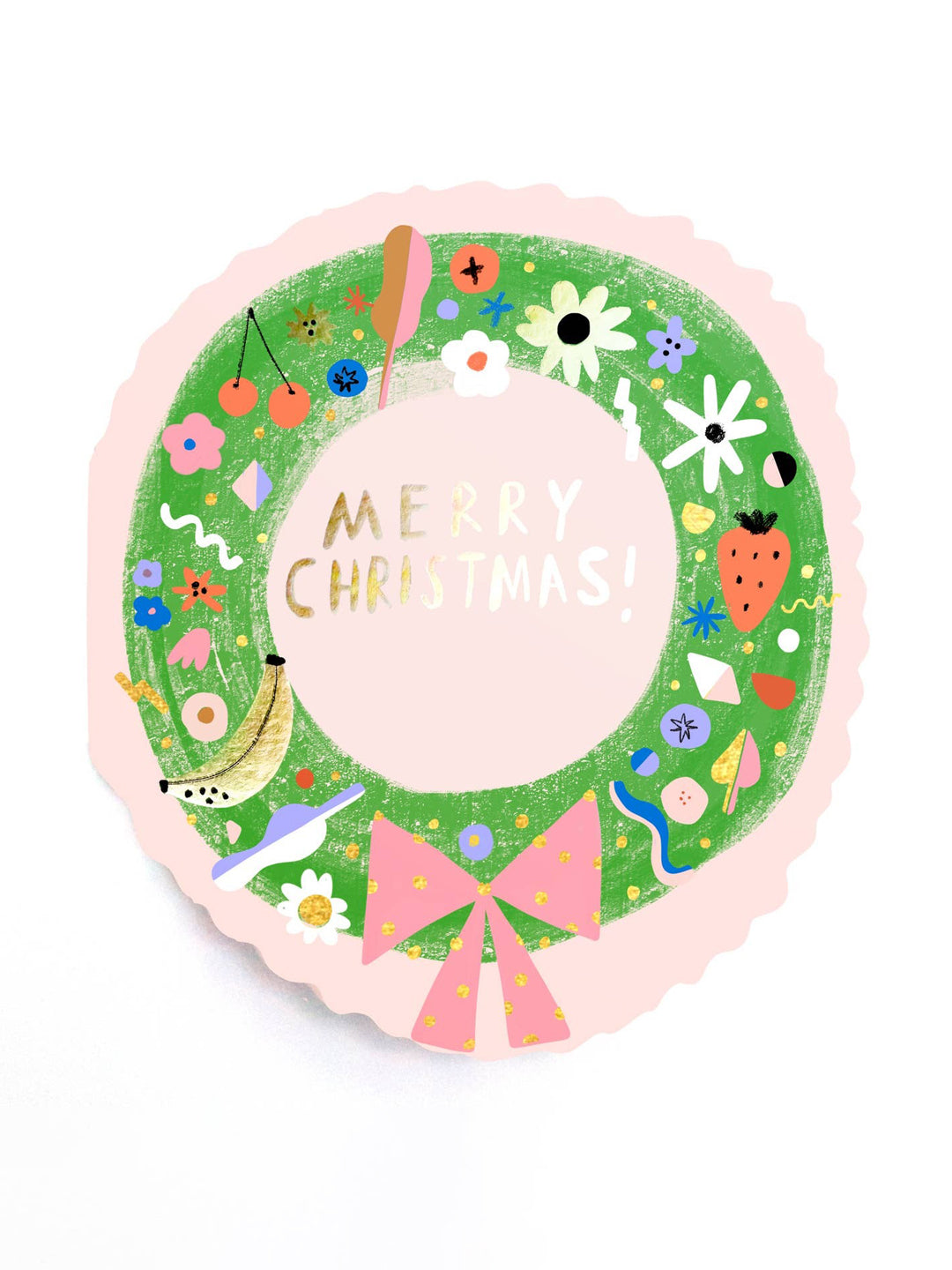 Wreath Shaped Holiday Card