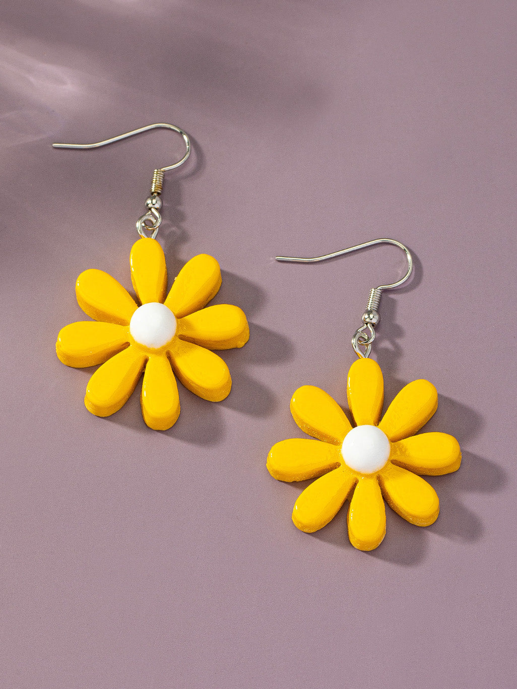 yellow daisy drop earrings