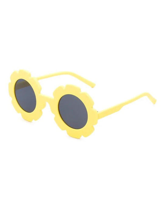 yellow flower power toddler sunglasses