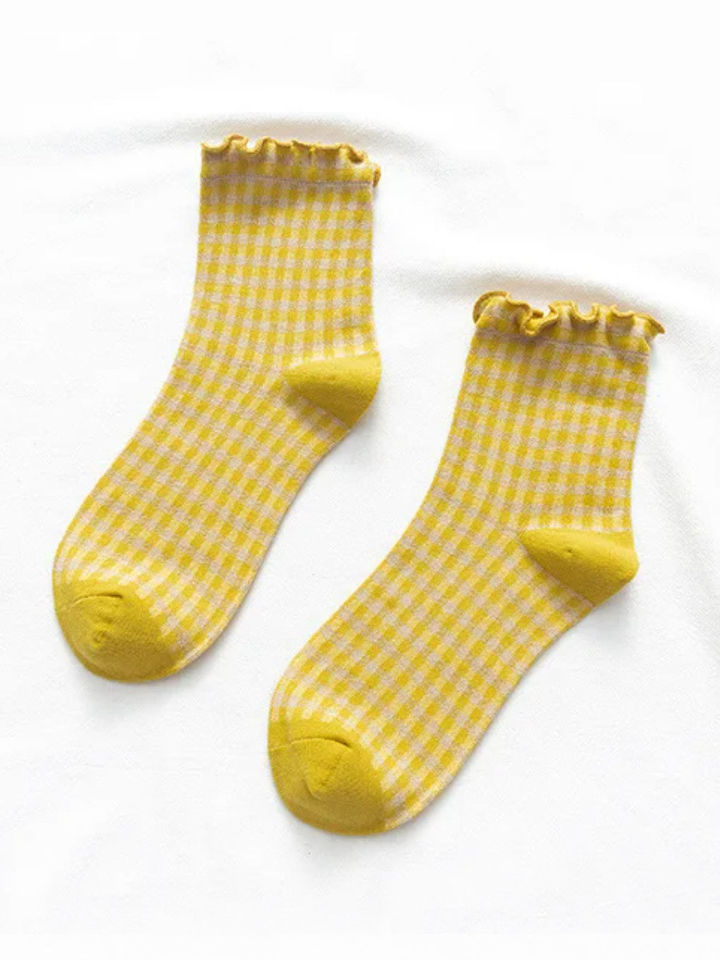 yellow gingham socks