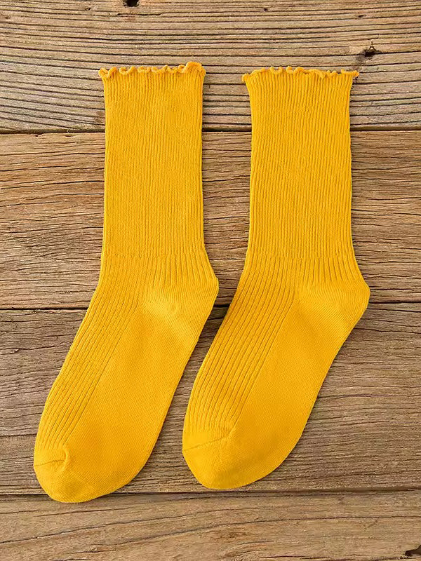 Yellow Ruffle Socks