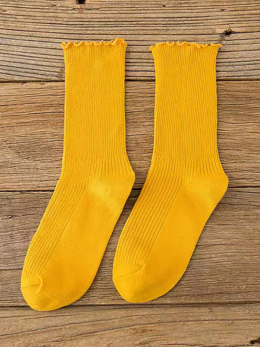 Yellow Ruffle Socks