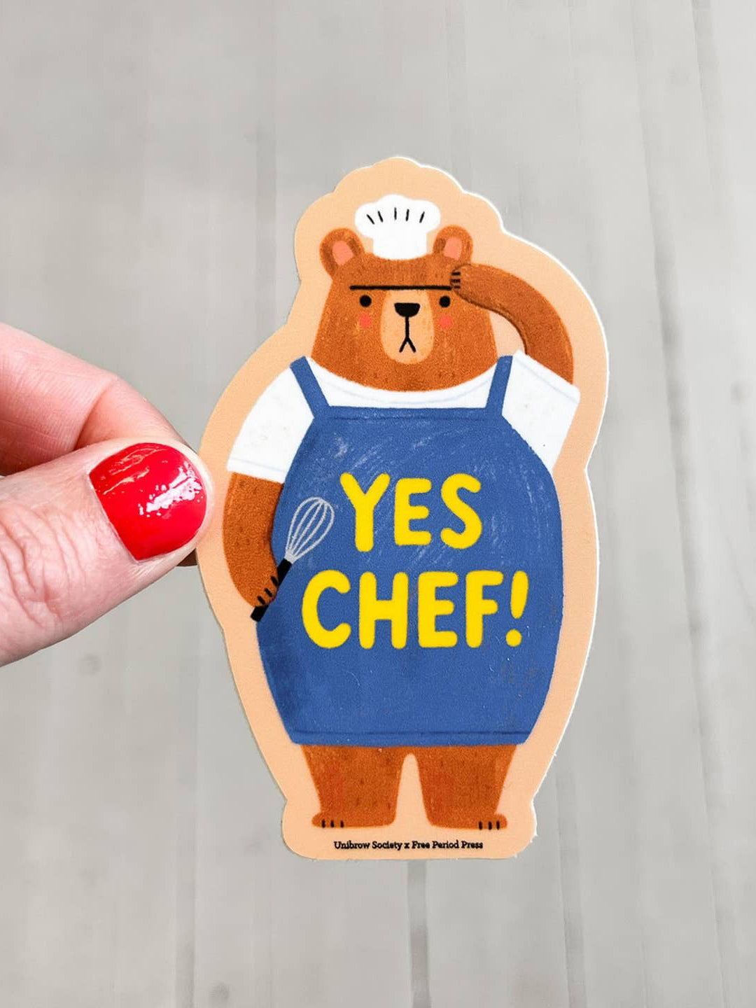 Yes Chef Bear Sticker