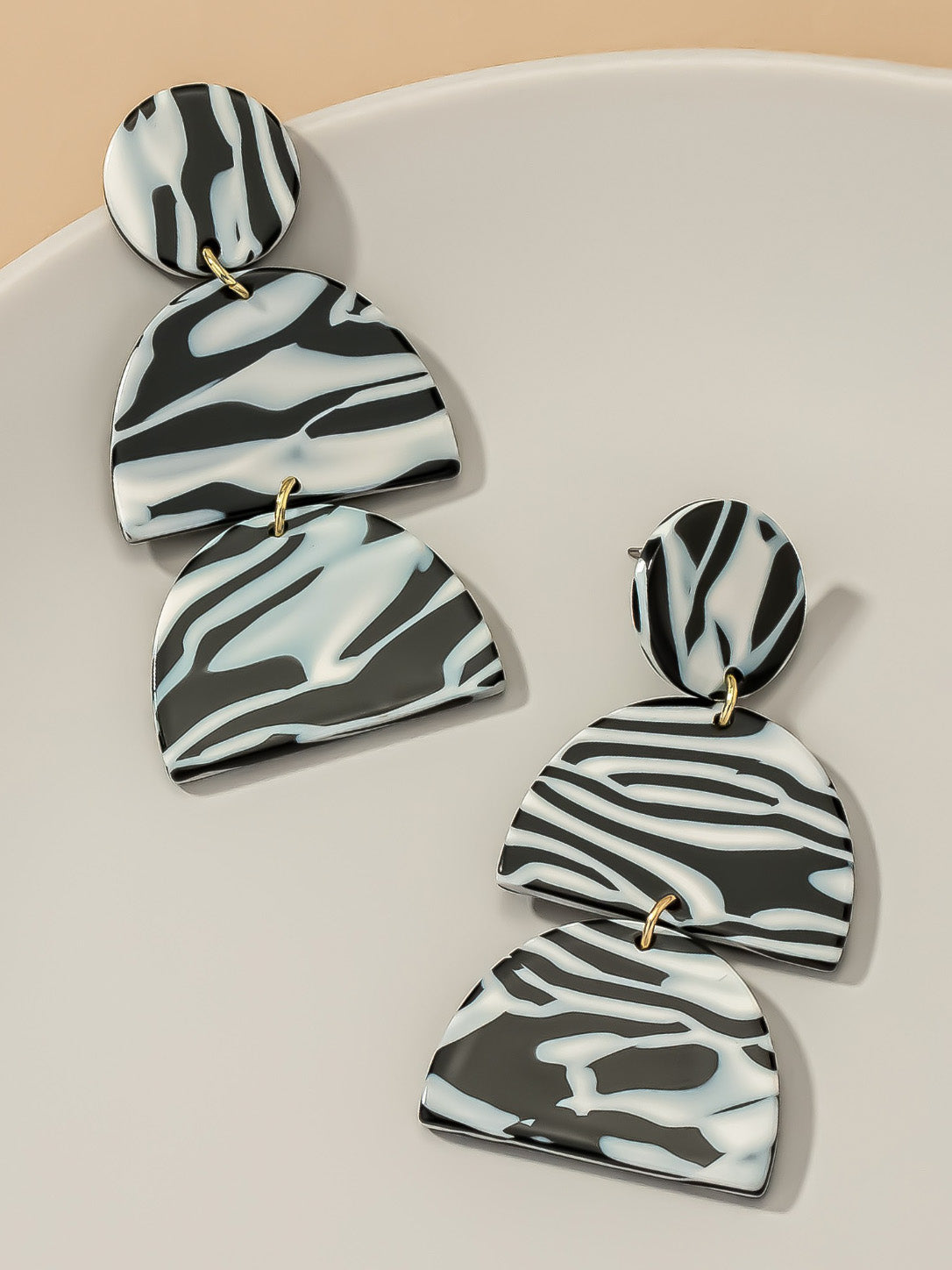 zebra geo earrings