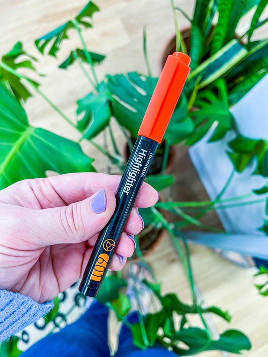 Orange Monami Highlighter Pen