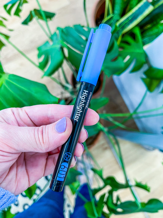 Blue Monami Highlighter Pen