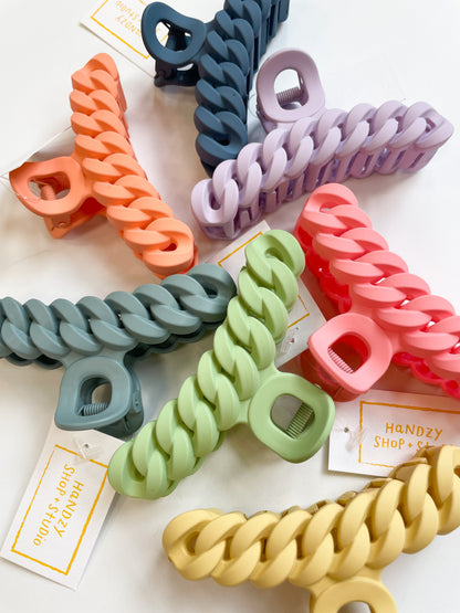 matte braided claw clips