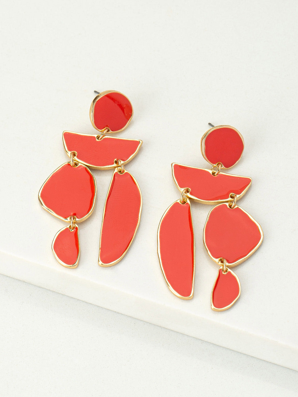 coral pebble drop earrings