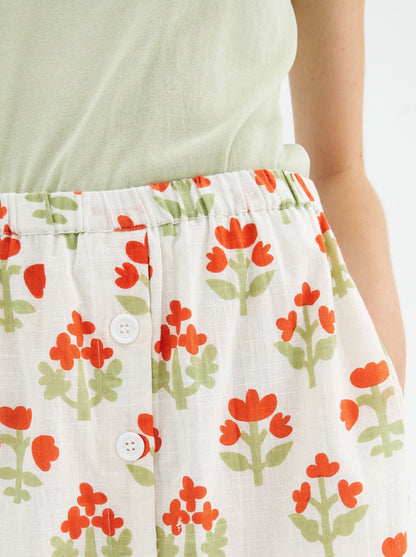 Cottage Flower Midi Skirt