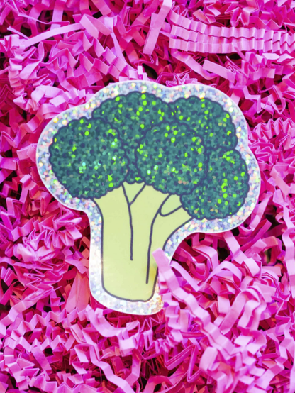 Glitter Broccoli Sticker
