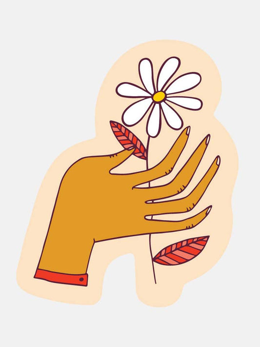 the hand flower sticker